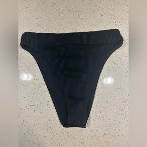 Hollister Black High Waisted Ribbed Bikini Bottom